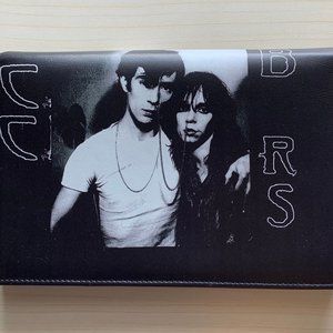 Raf Simons  punk print zip-around leather wallet